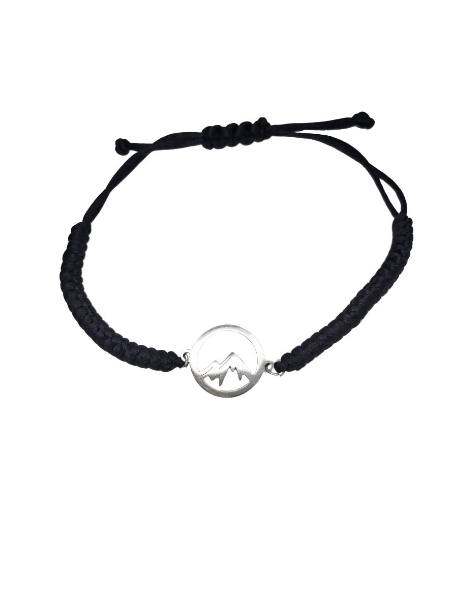 Makramee Armband mit Bergmotiv
